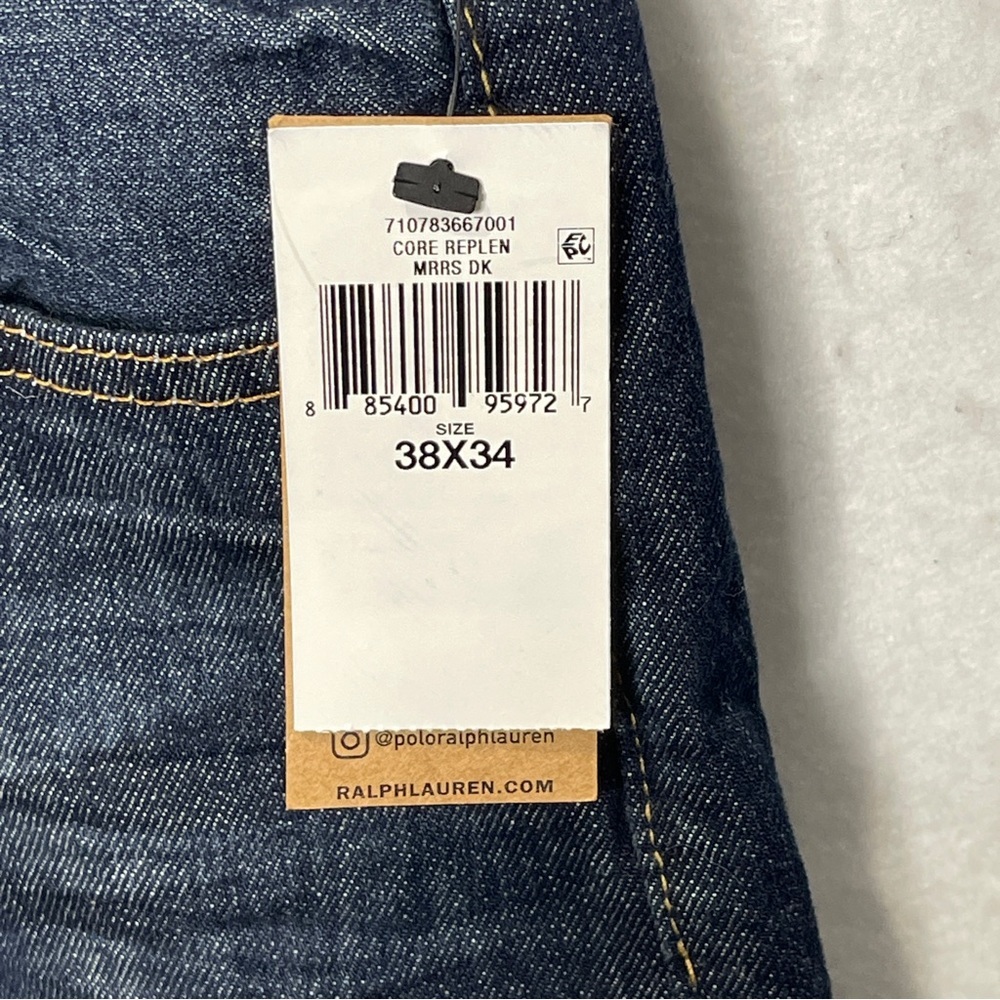 Polo Ralph Lauren Varick Slim Straight Jeans Light Weight Morris 38X34 Cotton - Picture 5 of 13